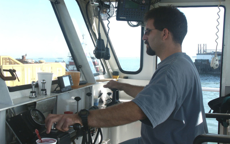 Skipper at controls